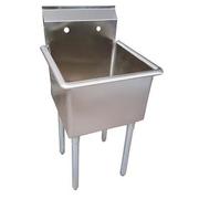 Bk Resources 24.5 in W x 27 in L x Free Standing, Stainless Steel, Utility Sink BKUS6-1-2421-8